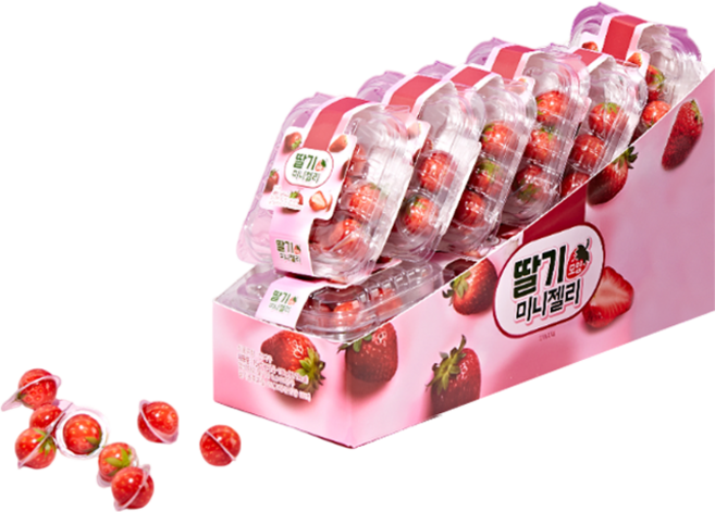 딸기 모양 미니 젤리 12개입, 180g, 1개