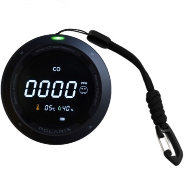 폴라리스캠프 일산화탄소 경보기 감지기, 블랙, 1개