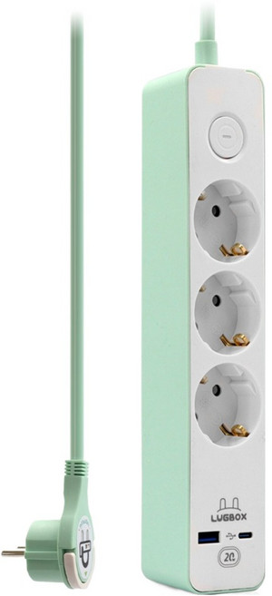 러그 고속충전 USB C타입 고용량 멀티탭 3구 3500W, 1개, 1.5m, 민트