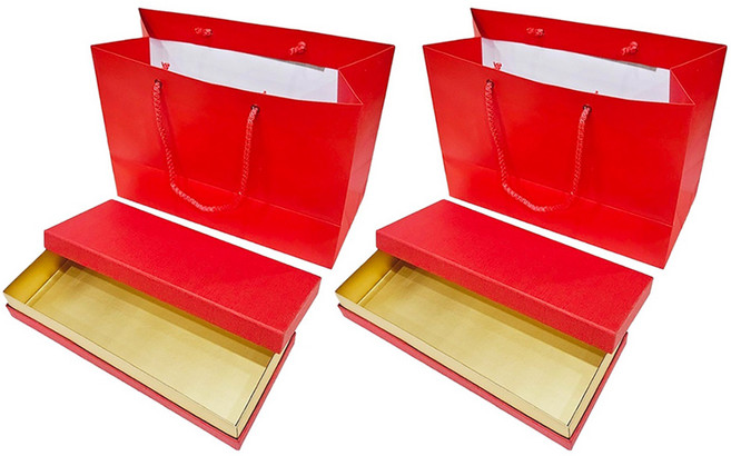 10구 상자 쇼핑백 세트, 노방 레드, 2세트