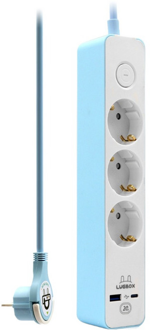 러그 고속충전 USB C타입 고용량 멀티탭 3구 3500W 블루, 1개, 1.5m