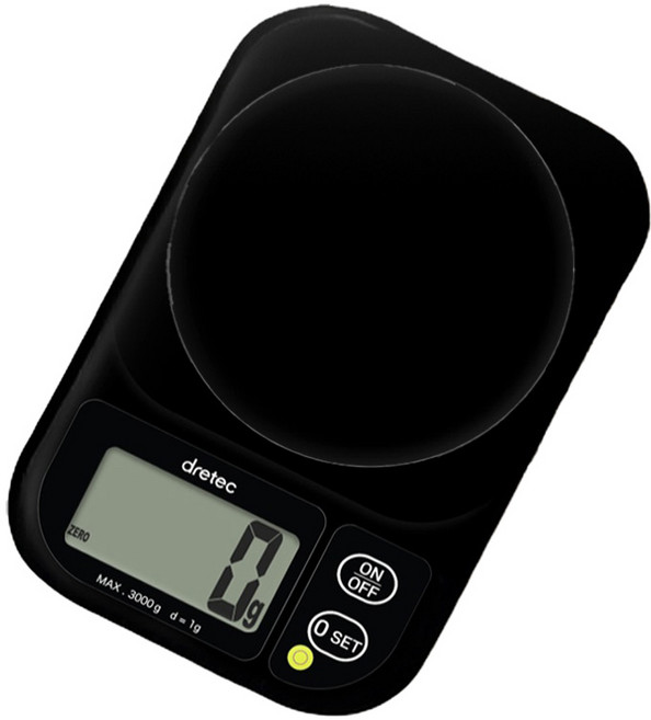 드레텍 3kg 디지털 주방전자저울, 블랙, KS-385BK