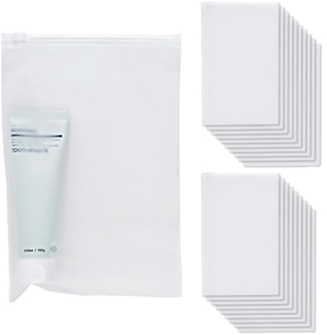 심플리아 반투명 수납정리 여행 지퍼백, 1개입, 20개