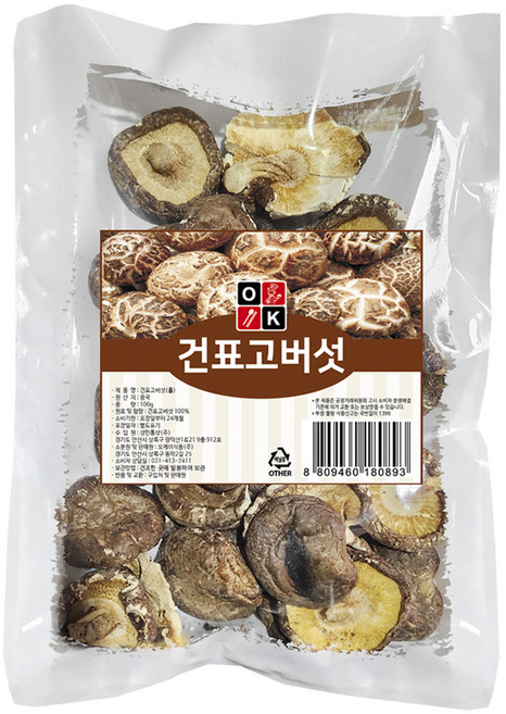 오케이식품 건 표고 홀버섯, 100g, 1개