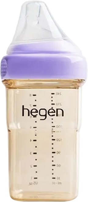 hegen 金色奇蹟 PPSU 多功能方圓型寬口奶瓶, 漾紫, 240ml, 1個