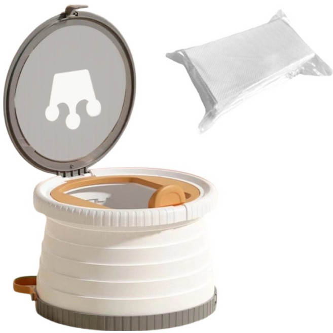 바브레 어린이 휴대용 접이식 변기 V2 + 응고패드 20p 세트, 그레이(변기)