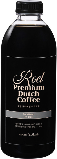 로엘 더치커피 콜드브루 원액 다크 블렌드, 1L, 1개입, 1개