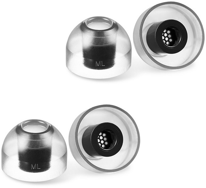 아즈라크리스탈2스탠다드프리미엄LSR이어팁, 블랙, 2세트