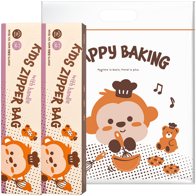 케이맘 키즈 손잡이 지퍼백 핸들형 20p, 2개