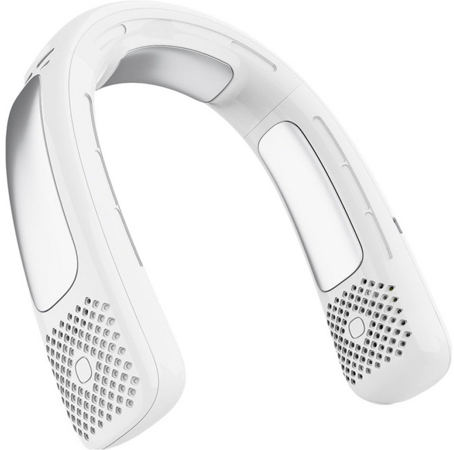 하이온 무선 넥밴드 휴대용 냉각 선풍기, H34, 화이트