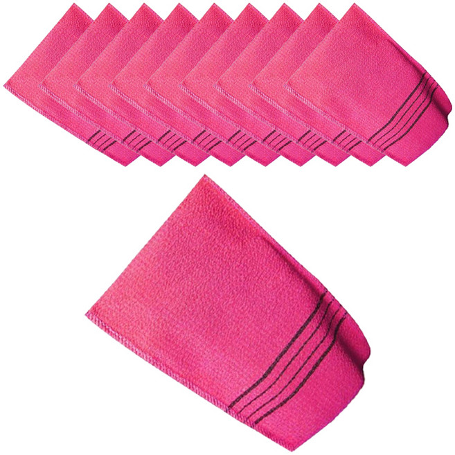 원이네 전문가용 빅사이즈 목욕 때타월, 핫핑크, 1개입, 10개