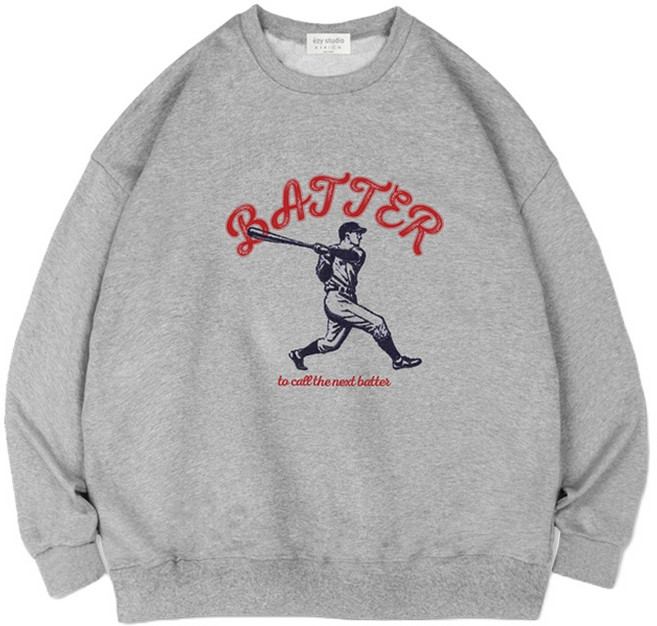 이지스튜디오 배터보이 오버핏 3단쭈리 맨투맨