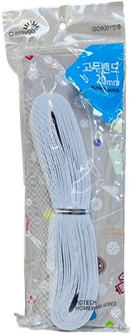 클래시굿 코텍스 고무줄밴드 20mm, 화이트, 1개