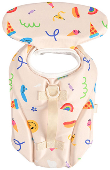 퍼피아 반려동물 레인보우 구명조끼 LJ6817, 아이보리, 1개