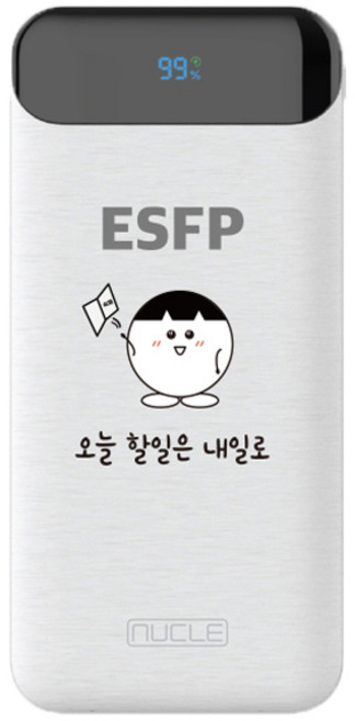 뉴클 MBTI PD 22.5w 10000mAh 보조배터리 ESFP, 화이트, NCPB-10KPD-15-LGC