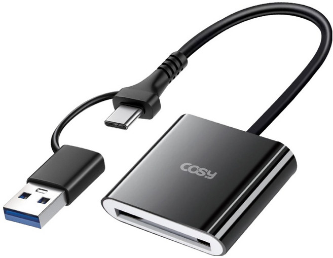 코시 듀얼 커넥트 C타입 + A타입 CFexpress Type B / XQD 호환 카드리더기, 블랙, 1개, CR4136CA
