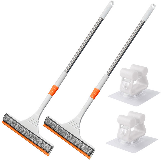 모나코올리브 쓸고닦고 실리콘 빗자루 더블 매직비 2p + 이지걸이 2p 세트, 1세트