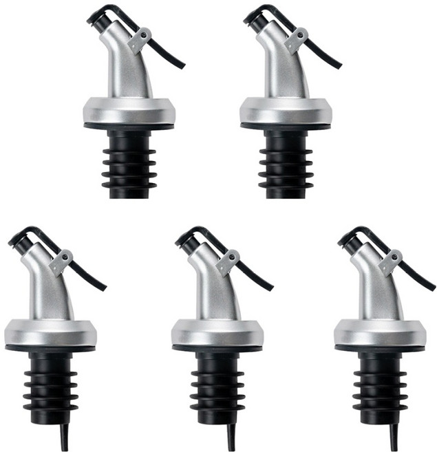 리온하임 실리콘 푸어러 오일 양념 소스 원터치 마개, 블랙, 5개