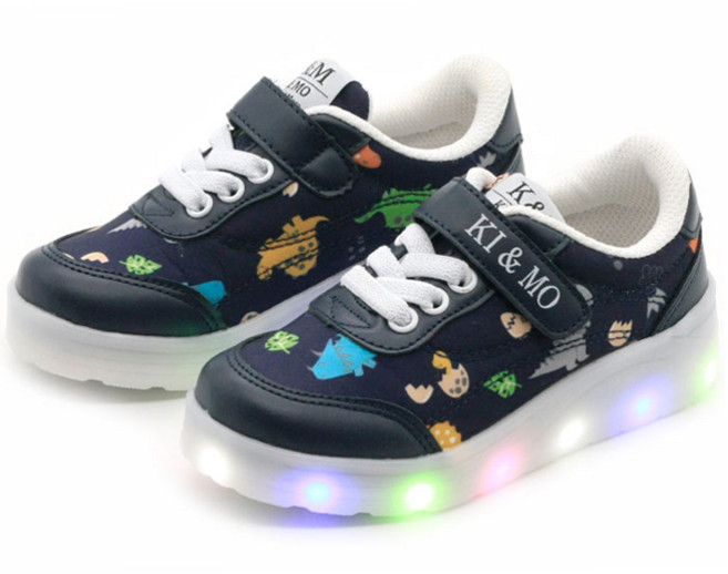 키앤모 아동용 RD 디노 LED 운동화