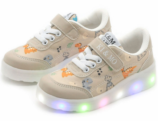 키앤모 아동용 RD 디노 LED 운동화