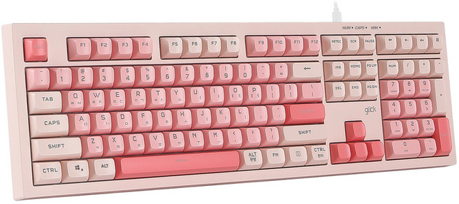 지클릭커 오피스프로 사일런스 M RGB 무소음 유선 108키 키보드, CORAL CR2, OPK50, 제조사축