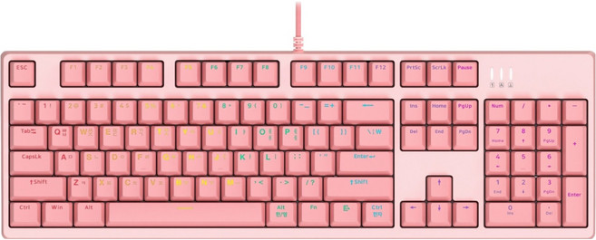 앱코 카일 광축 V2 LED 게이밍 기계식 유선 키보드, 핑크, K660S V2, 적축