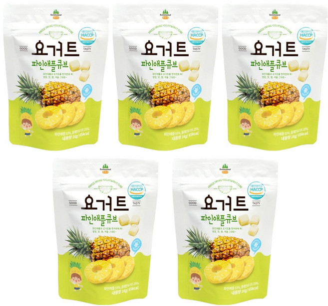 산마을 요거트 파인애플큐브, 5개, 16g, 파인애플맛