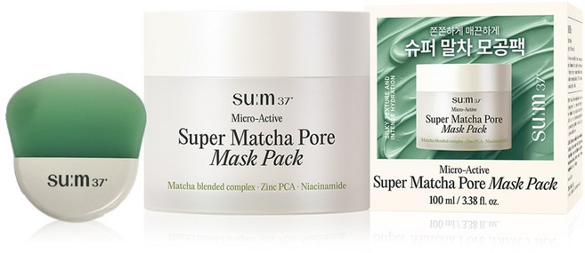 숨37도 마이크로액티브 슈퍼 말차 포어 마스크, 1개, 1개입