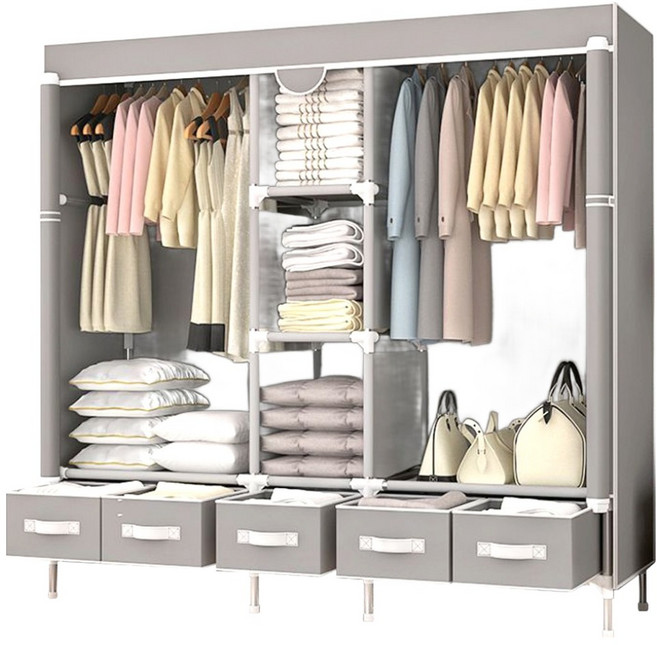 마메 조립식 비키니 옷장 L, 라이트그레이