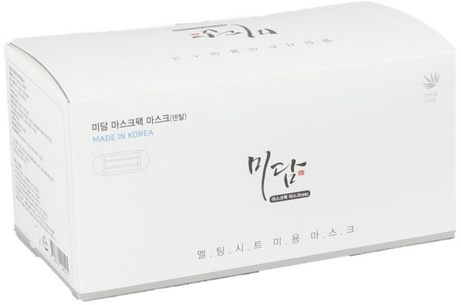 미담마스크 MB필터 일회용 덴탈 비말마스크 성인용 KF-AD, 50개입, 1개, 화이트
