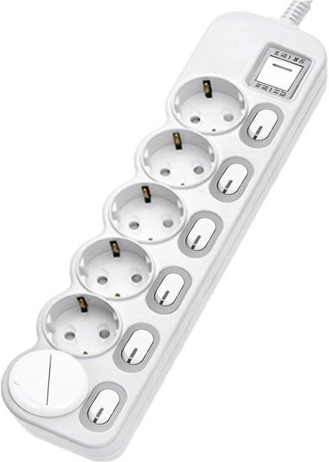 에코파워탭 국내 제조 개별 절전 과부하차단 멀티탭 6구 CSG-40445 + 안전커버, 3m, 화이트 + 랜덤 발송, 1개
