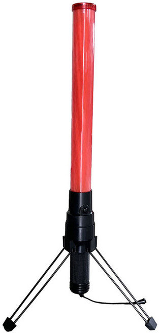 LED 안전 신호봉 + 삼각 거치대 세트, 레드 + 블랙, 1세트
