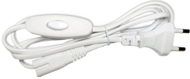 T5 2핀용 중간 스위치 전원코드 1구 SDC-01, 150cm, 화이트, 1개