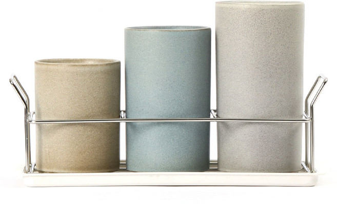 폴마르켄 오르더 도자기 3단 수저통 세트, 혼합색상, 1세트