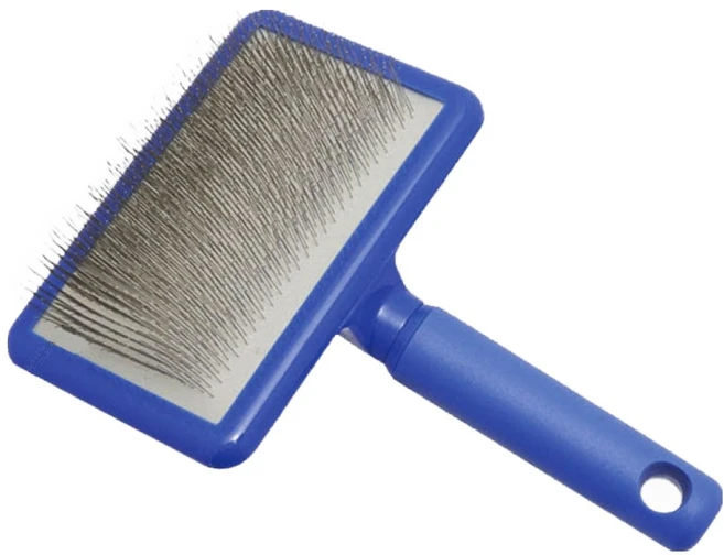 플러쉬퍼피 반려동물 롱핀 슬리커 소프트 브러쉬 라지, 블루, 1개 - 쿠팡