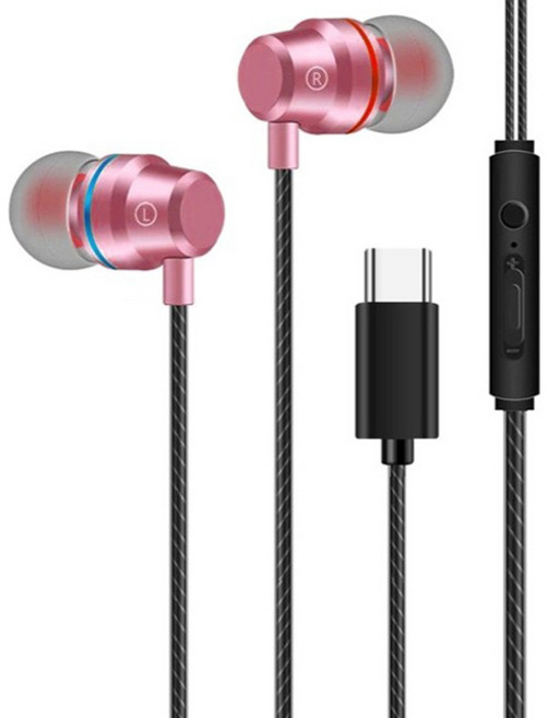타이디홈 선명한 유선 이어폰 Q16 타입C 로즈골드