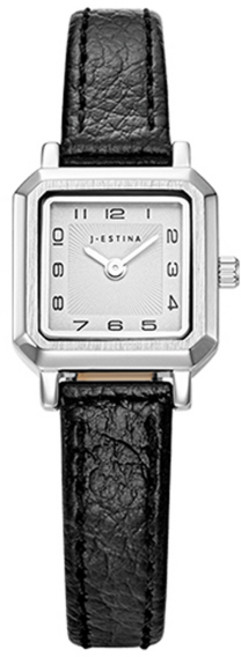 제이에스티나 여성용 아미코 스퀘어 가죽 시계 + 쇼핑백