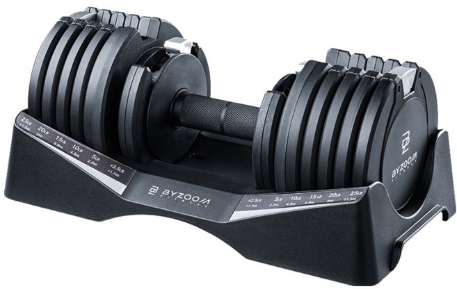 바이줌 10단 무게조절 덤벨 블랙, 12.5kg, 1개