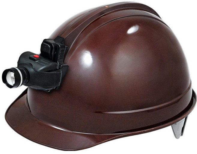 동명 고급형 투구형 안전모 헤드랜턴포함 KH001 브라운, 1개