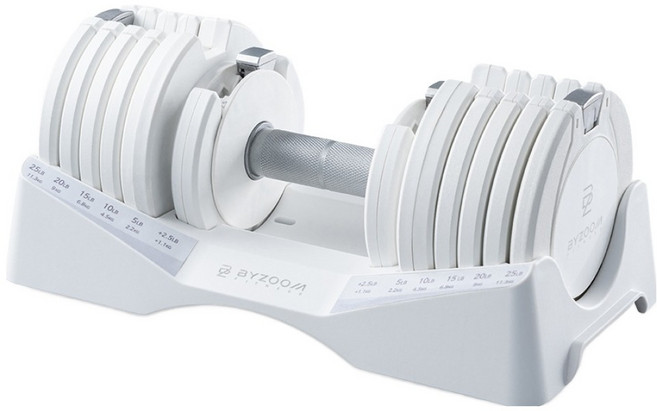 바이줌 10단 무게조절 덤벨 화아트, 1개, 12.5kg