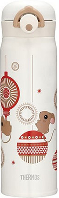 THERMOS 膳魔師 不鏽鋼保溫瓶 JNR-500MS, 鼠年款 米白色, 500ml, 1個