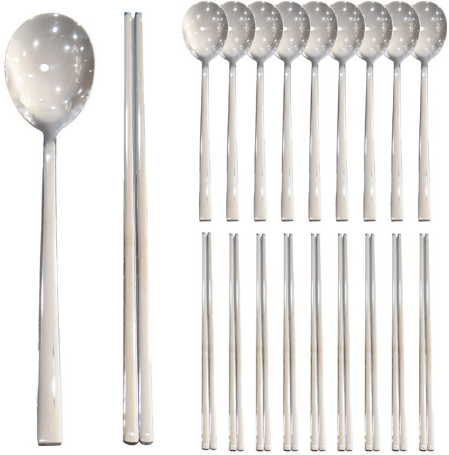 모두쿡 스텐 식당용 업소용 수저 10벌 세트, 숟가락 10p + 젓가락 10p, 1개
