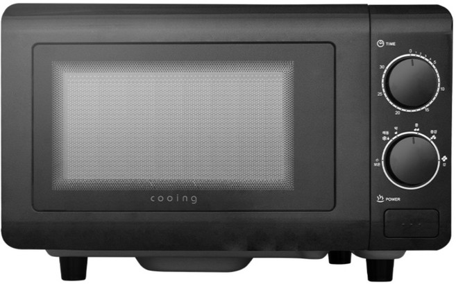쿠잉전자 무회전 플랫 전자레인지 블랙 다이얼식 20L, MC-201FLB