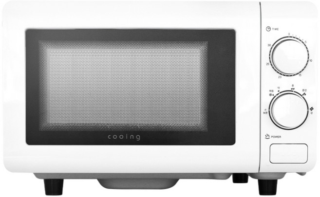 쿠잉전자 무회전 플랫 전자레인지 화이트 다이얼식 20L, MC-201FLW