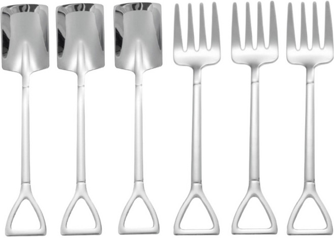 센스팡 스텐304 삽스푼 6p, 1세트, 스푼 3p + 포크 3p