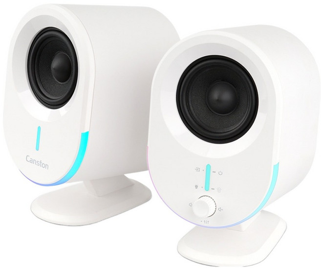캔스톤 2채널 블루투스 게이밍 스피커, 화이트, F1BT