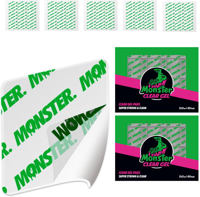 몬스터겔 초강력 양면 스티커형 사각 클리어겔 45p, 2개