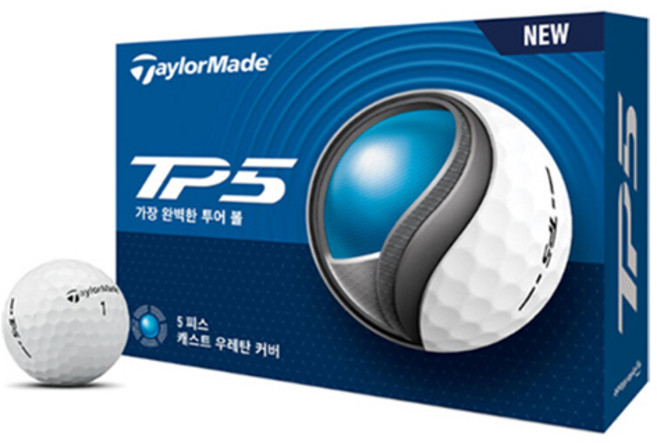 TaylorMade 2025 TP5 高爾夫球 5層, 12入, 白色, 1個