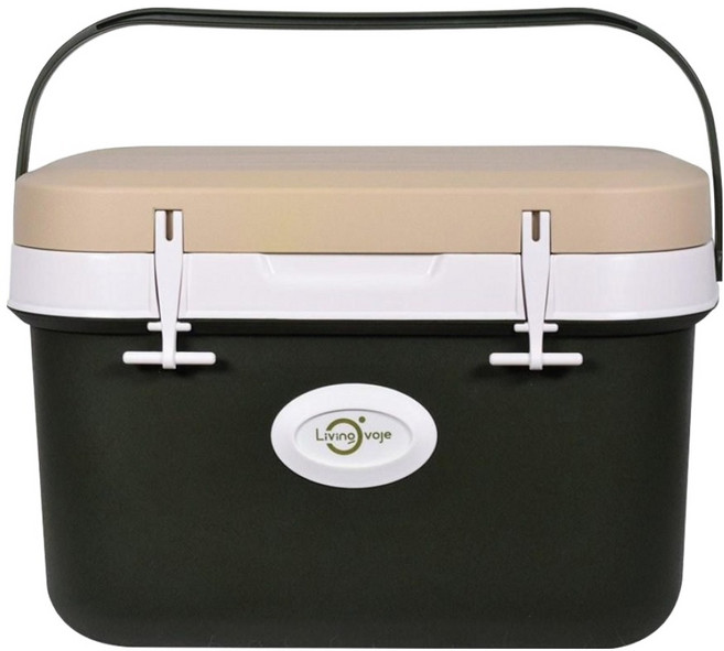리빙오보제 캠핑 아이스박스, 카키 + 베이지
