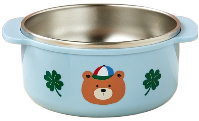 모던하우스 이중스텐 논슬립 럭키베어 깊은대접, 1개, 혼합색상